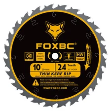 10-Inch Thin Kerf Ripping Table Saw Blade, 24-Tooth ATB, 5/8-Inch Arbor Woodcut