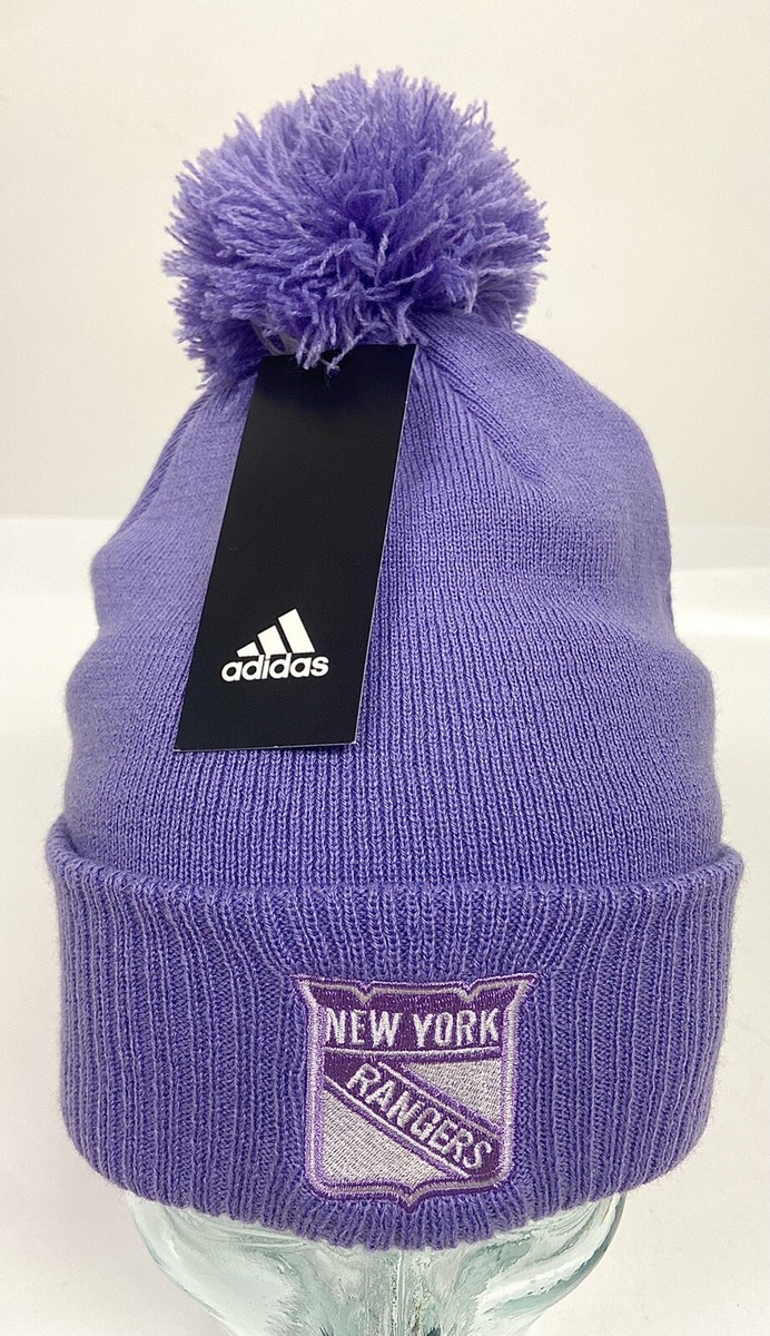 帽子 NOROLL \"CONFECTION KNIT\" PURPLE Merino wool folded brim knit hat with faux fur Pom – Yarnitallbyjill