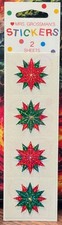 Retired Vintage Mrs. Grossman's Holographic Christmas Star Poinsettia Stickers