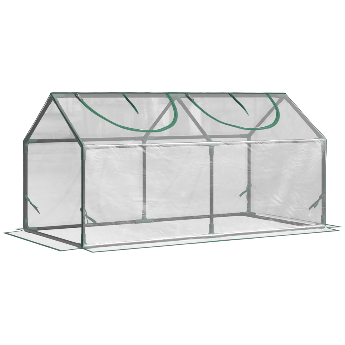 Blue Pirate Outsunny Greenhouse Plants Foil Tomato Vegetable House W/ 2 Windows Clear - Image 2