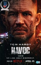 TOM HARDY SIGNED HAVOC NETFLIX THRILLER STUD ACTOR 11X17 BECKETT BAS COA