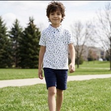 NWT - Tommy Bahama Boys Polo and Shorts - Navy Shorts Activewear Polo - Size 4