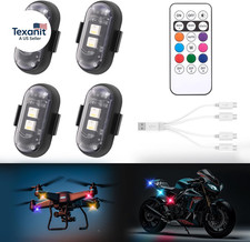 4PCS Wireless LED Strobe Lights with Remote Control,8 Colors Waterproof Anti-Col