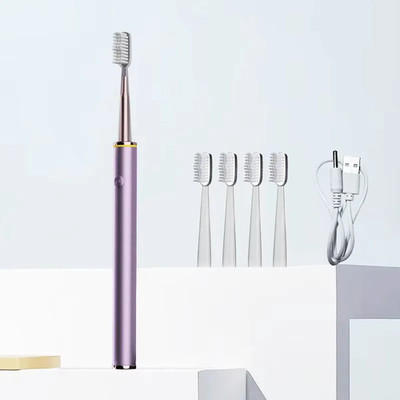 Brosse à Dents Électrique Sonique Femme Manche Fin et Souple Poils Doux DuPont