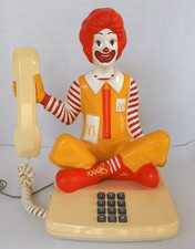 Ronald McDonald Novelty Character Push Button Phone - Sitting Vintage