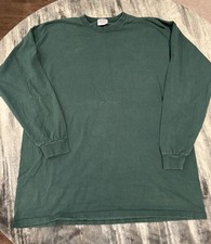 Vintage PLUMA Men's XL Heavyweight Dark Green Long Sleeve T-shirt Made in USA