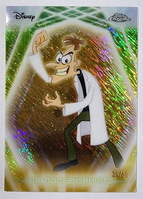 Dr Doofenshmirtz CNE-4 Chrome Neon-Etch Gold Shimmer 36/50 Topps Disney Neon