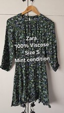 Zara Floral Midi Dress 100% Viscose Size S Spring Summer Casual Daily