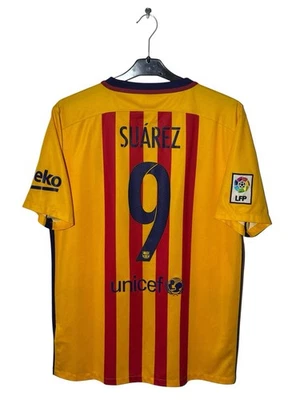 NIKE FC BARCELONA 2015-2016 AWAY LUIS SUAREZ #9 JERSEY MAILLOT CAMISETA SIZE L - Photo 1/4