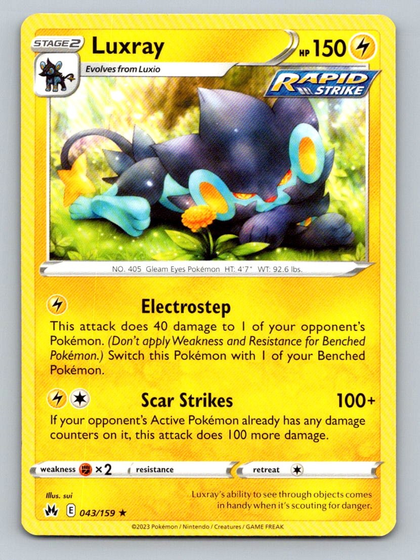 Pokemon Luxray (43) Crown Zenith 043/159 Near Mint NM