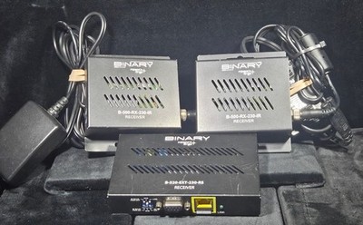 Lot of 3 Binary HDMI HDBaseT Extender Receivers 2x B 500 RX IR 1x B 520 EXT RS