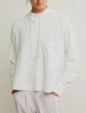 FP Movement Hot Shot White Hooded Layer Top Medium oversized Athleisure