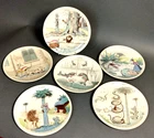 Benjamin Rabier Sarreguemines Talking Plates x 6 -  Animals French - Vintage /JE