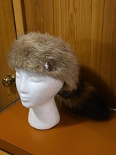 Vintage Davey Crockett Coon Skin Hat With TEXAS RANGER Pinback