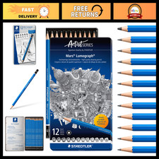 12-Piece Art Drawing Pencil Set in Metal Tin - Premium Sketching Supplies