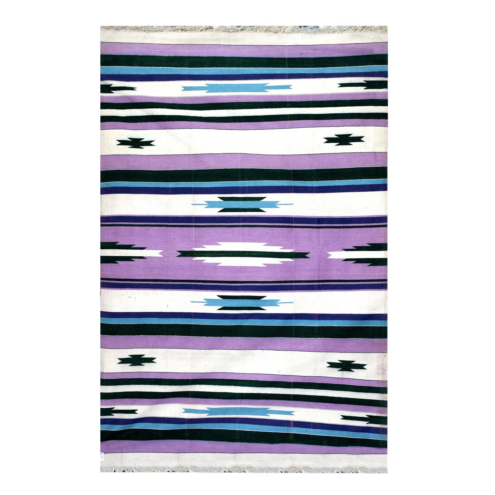 Hand Knotted Cotton Dhurrie Kilim Rug Color Multicolor Handmade Design Carpet Ru