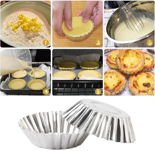 50Pcs Aluminium Alloy Tart Muffin Molds Kitchen Baking Mold Bakery Accessories - Picture 10 of 12