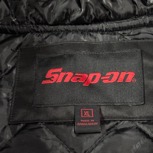 SNAP ON Tools Men’s Black Hooded Quilted Winter Jacket Coat Size XL USA Utility - Picture 10 of 20