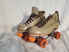 Riedell Rental Leather Roller Skates Chicago Plates Size 9 Sure-Grip Plates