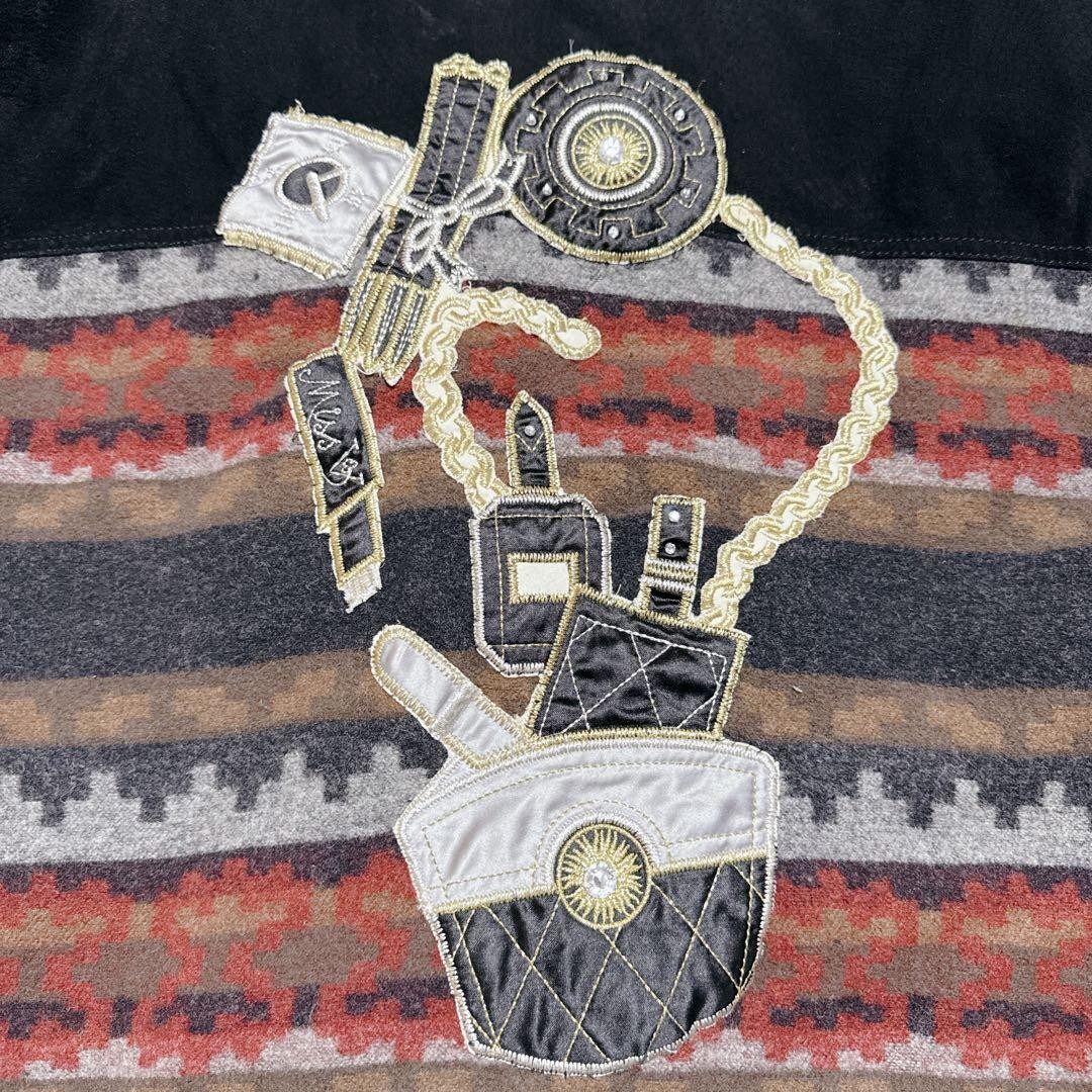 Embroidered Native Pattern Pigskin Suede Boa Coll… - image 15