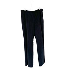 Giorgio Armani Black White Striped Work Straight Leg Trouser Dress Pants Size 10