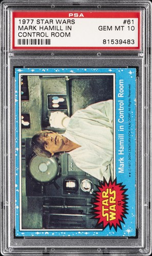 1977 Topps Star Wars #61 Mark Hamill in Control Room — PSA 10