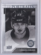2017-18 Upper Deck UD Portraits RC Jakob Forsbacka-Karlsson #P-109 Boston Bruins