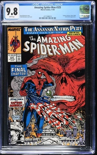AMAZING SPIDER-MAN 325 CGC 9.8 V1 MARVEL 1989! CLASSIC MCFARLANE RED SKULL COVER