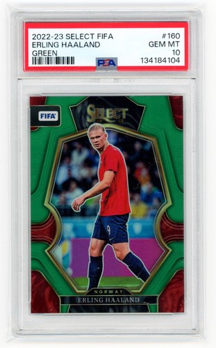 2022-23 Panini Select FIFA - Erling Haaland - Green /5 - Norway - #160 - PSA 10