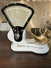 Vintage   Toledo 3lb Candy Scale W/ BrassPan ,Fully Restored , Sees Candy Themed