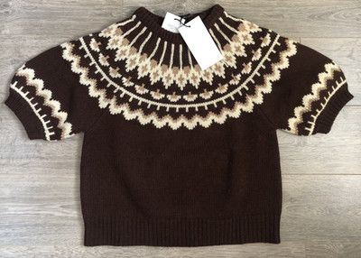 ZARA KURZARM JACQUARD STRICK PULLOVER ~ Gr. SMALL ~ 3920/089