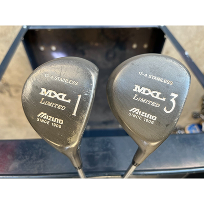 Vintage Mizuno MXL Limited Driver & 3 Wood Steel Shafts All