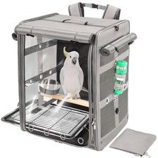 Suertree Bird Carrier Travel Cage, Cockatoo Carrier, Parrot Travel Backpack w...