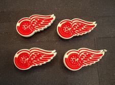 DETRIOT RED WINGS HOCKEY SHOE CHARMS LOT OF 4 CHARMS FITS CROCS