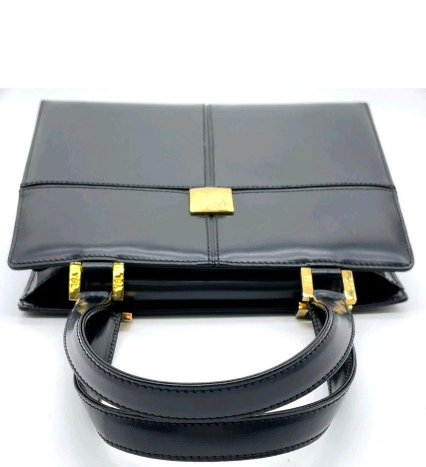 Auténtico bolso de mano para mujer Yves Saint Laurent de cuero negro Foto 3 de 4
