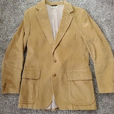 Lands End Corduroy Blazer Mens 42 Long Tan Tailored Vintage