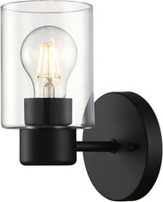 6115500 Sylvestre Transitional One-Light Indoor Wall Light Fixture, Matte Black 