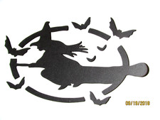 Flying Witch Stencil Reusable 10 Mil Mylar Stencil Flying Witch