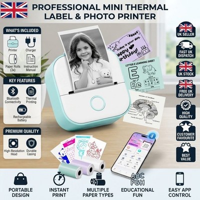 Tragbarer T02 Bluetooth Aufkleber & Beschriftungsgerät mit Smart AI App für kreative Kinder