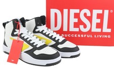DIESEL Men Sneakers S-Ukiyo V2 Mid EU44 White Cow Leather Lace Up RRP215