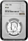 1964 50c Silver Proof Kennedy Half Dollar NGC PF 67 with New Holder