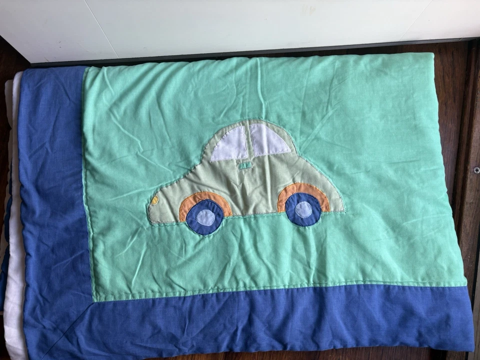 Set of 2 Vintage Kids Vehicle Quilts – Handmade Patchwork Bedding (63” x 80”) - Image 2 of 3