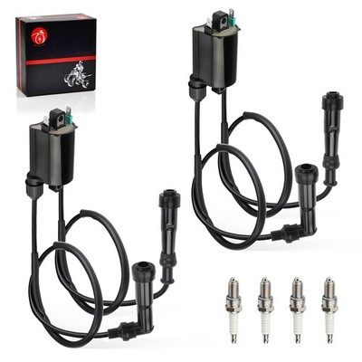 2 Sets Ignition Coil & Spark Plug W/ Cap for Honda CB750 Nighthawk 750 1991-2003