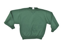 Hanes Heavyweight Green Blank Sweatshirt Size Large Made in USA Vintage Crewneck