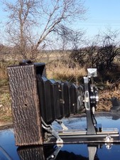 Antique Seneca 3a camera with Regno lens/ shutter, case, and 2 plate holders