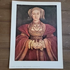 Vintage Anne Of Cleves Print Holbein the Younger Plate 56 Louvre Museum, Paris