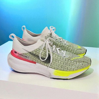 Nike Zoom X Invincible Run Flyknit 3 White Volt Hyper Pink Sneakers Mens Sz 12.5