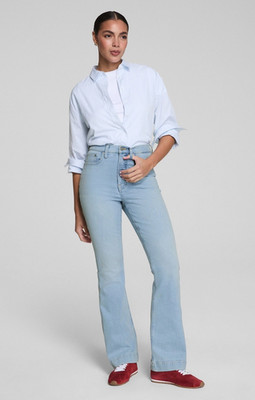 SPANXsculpt  ReDefine Flare Jeans in a retro light blue wash size 10