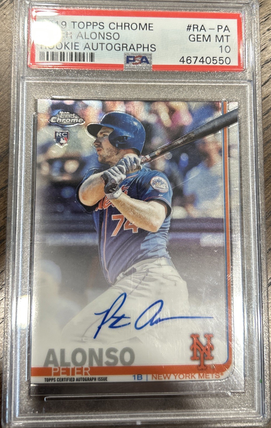 2019 Topps Chrome  Pete Alonso Rookie Autograph RA-PA PSA 10