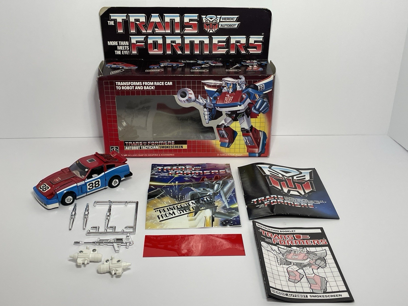 Vintage G1 Transformers Smokescreen Action Figure 1985 Hasbro Complete
